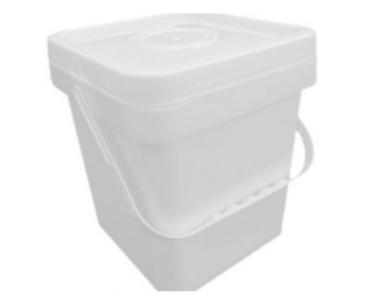 Pail Square With Lid White 5Ltr
