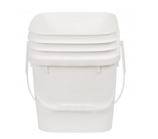 Pail Square With Lid White 15Ltr