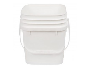 Pail Square With Lid White 15Ltr