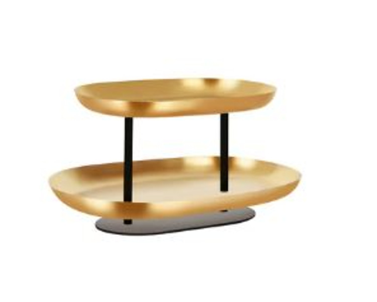 Chef Inox Seafood Stand 2 Tier Brass 380 x 260 x 260mm