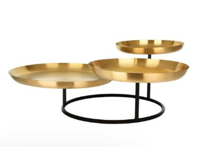 Chef Inox Seafood Stand 3 Tier Brass/Iron 600 x 575 x 225mm