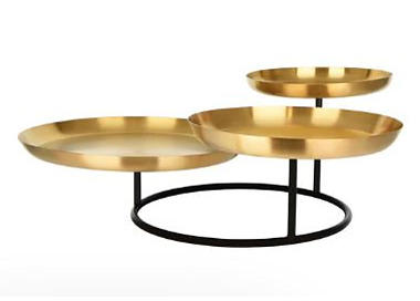Chef Inox Seafood Stand 3 Tier Brass/Iron 600 x 575 x 225mm