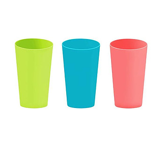 Milkshake Cup Polyprop Assorted Colours 730ml 3/480