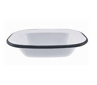 Falcon Enamelware Pie Dish White With Black Rim 16cm 12/Ctn