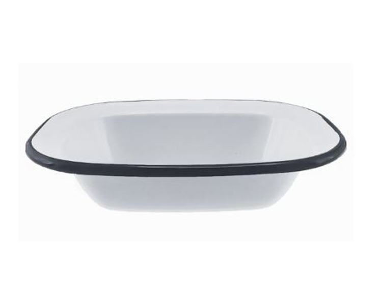 Falcon Enamelware Pie Dish White With Black Rim 16cm 12/Ctn