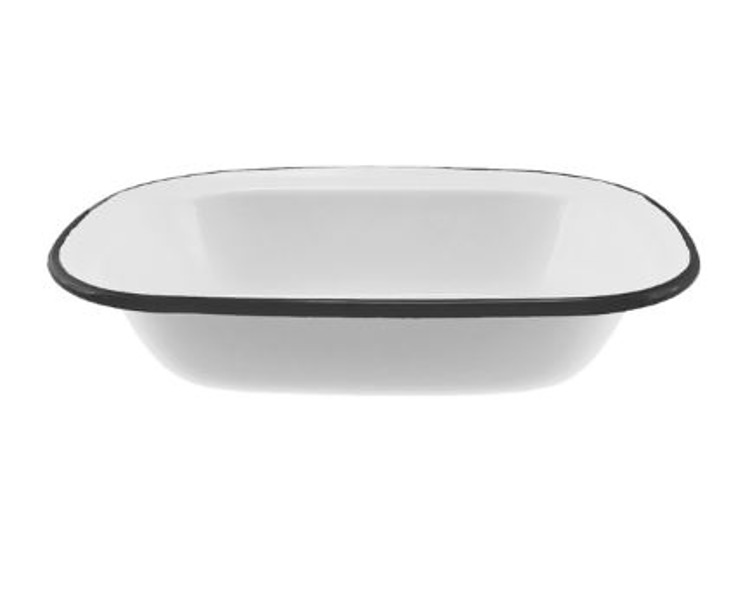 Falcon Enamelware Pie Dish White With Black Rim 20cm 12/Ctn