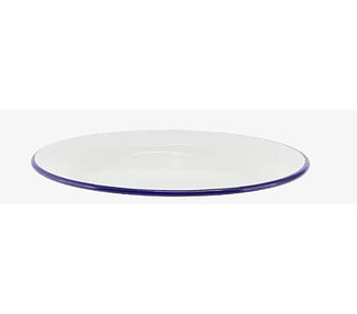 Falcon Enamelware Side Plate White With Blue Rim 20cm 12/120