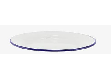 Falcon Enamelware Side Plate White With Blue Rim 20cm 12/120