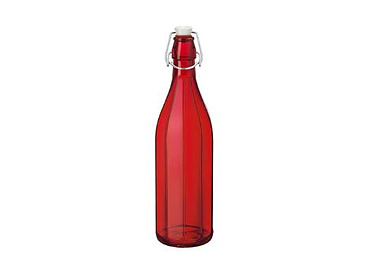 Bormioli Rocco Oxford Water Bottle Swing Top Red 1000ml 12/Ctn