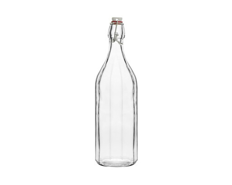 Water Bottle Round Panelled Clear 1000ml 12/Ctn