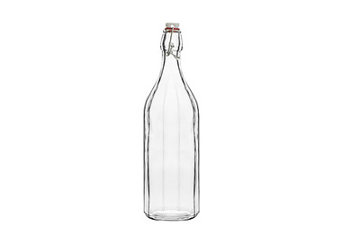 Water Bottle Round Panelled Clear 1000ml 12/Ctn