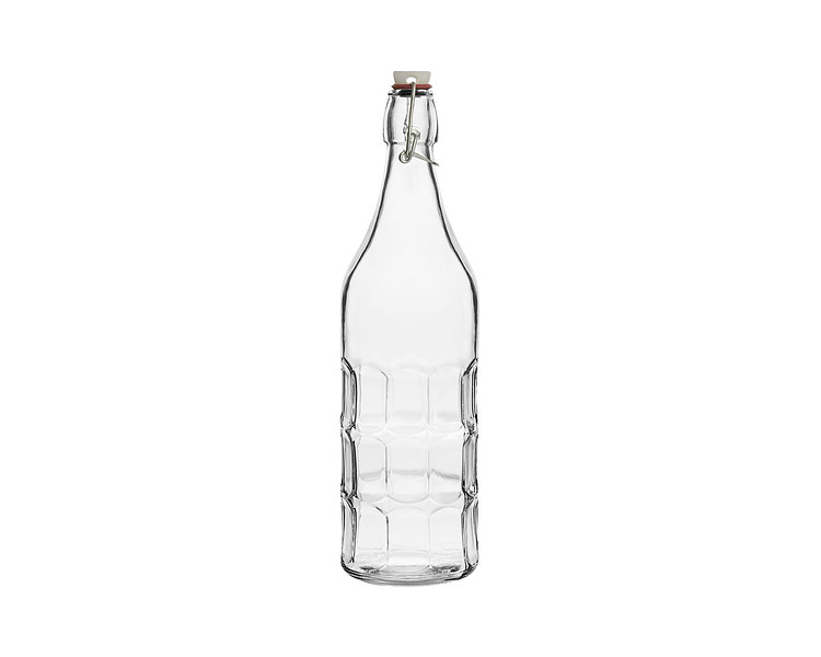 Water Bottle Panelled Clear 1000ml 12/Ctn