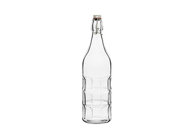 Water Bottle Panelled Clear 1000ml 12/Ctn