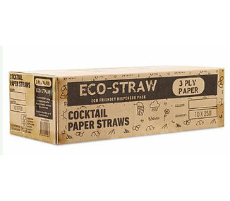 Bygreen Paper Straw Cocktail Black 6mm 2500/Ctn