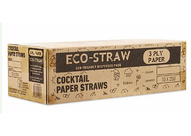 Bygreen Paper Straw Cocktail Black 6mm 2500/Ctn