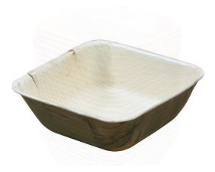 Palm Leaf Bowl Square 130mm 25/Pkt 4Pkt/Ctn