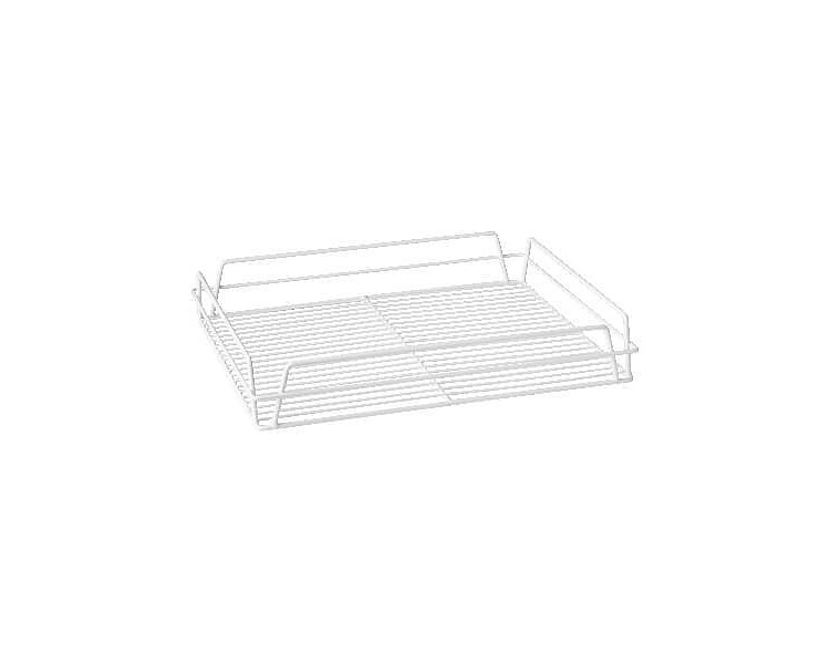 White Glass Basket Low Sided 43 x 35 x 7.5cm