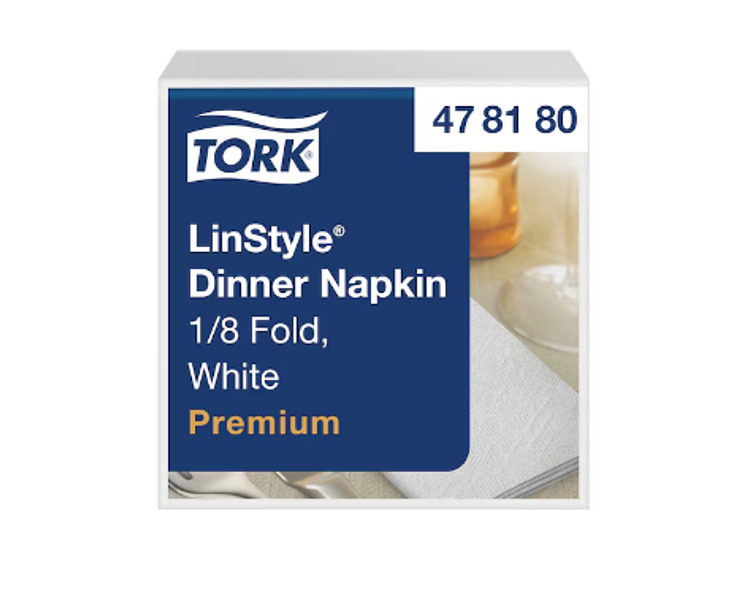 Tork Linstyle Dinner Napkin GT White 700/Ctn