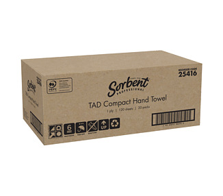 Sorbent TAD Compact Hand Towel 120Sheets 20/Ctn