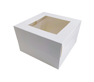 Cake Box White With Window 10 x 10 x 6" 50/Pkt