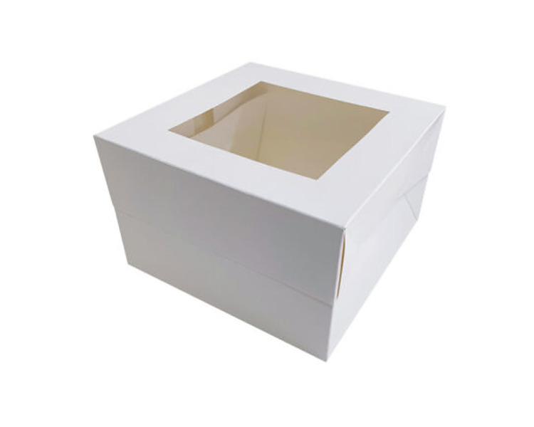 Cake Box White With Window 10 x 10 x 6" 50/Pkt