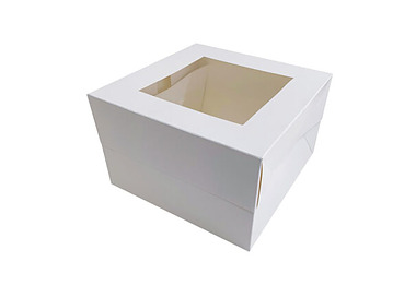 Cake Box White With Window 10 x 10 x 6" 50/Pkt