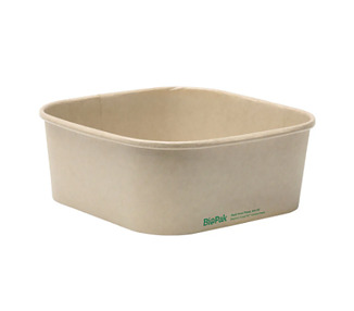 BioBoard Paper Square Container Natural 1200ml 300/Ctn