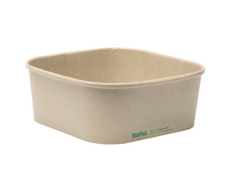 BioBoard Paper Square Container Natural 1200ml 300/Ctn