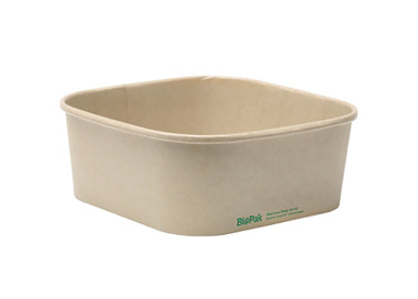 BioBoard Paper Square Container Natural 1200ml 300/Ctn
