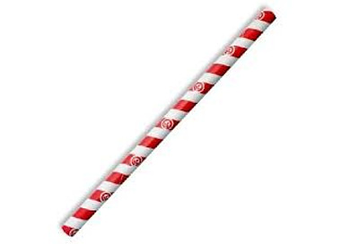 Biopak Paper Straw Jumbo Red & White Stripe 2500/Ctn