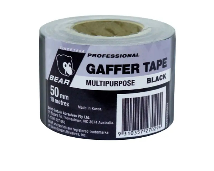 Bear Gaffer Tape Black 50mm x 10Mtr