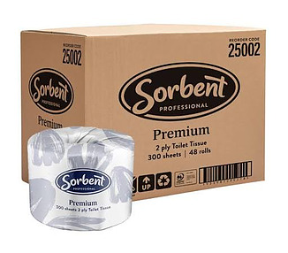Sorbent Premium Toilet Paper 2Ply 300Sheet 48/Ctn