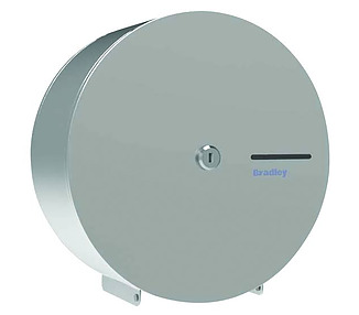 Bradley Dispenser Jumbo Single S/S With Horizontal Window & Back Plate