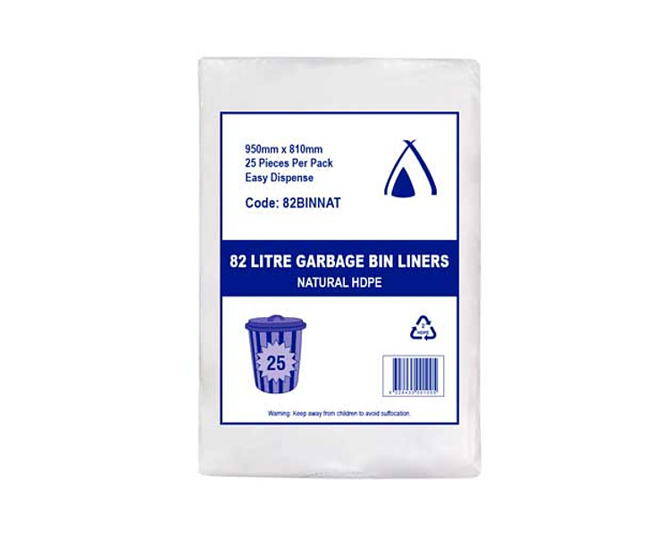 Bin Liner HD Natural 82Ltr 1000 x 520mm 250/Ctn