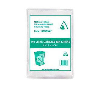Bin Liner Natural 140Ltr 1250 x 1100mm 200/Ctn