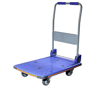 Trolley Flatbed Foldable Plastic Blue Base 150Kg Weight Load 720 x 480 x 875mmH