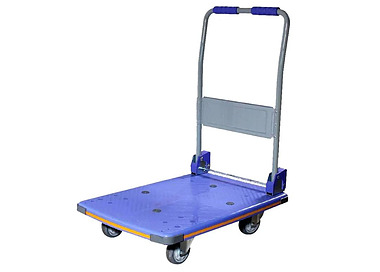 Trolley Flatbed Foldable Plastic Blue Base 150Kg Weight Load 720 x 480 x 875mmH
