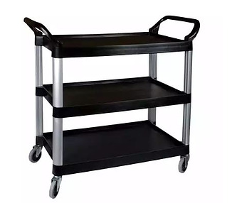 Trolley Utility 3 Tier Black 480 x 1060 x 1000mm
