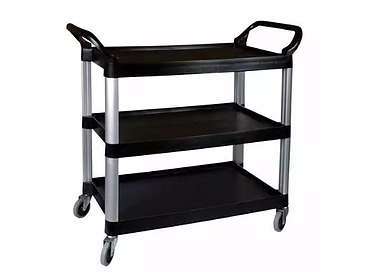 Trolley Utility 3 Tier Black 480 x 1060 x 1000mm