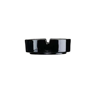 Ashtray Glass Round Black 107mm 24/Ctn