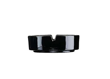 Ashtray Glass Round Black 107mm 24/Ctn