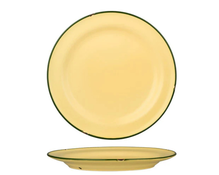 Luzerne Tin Tin Round Plate Sand/Green 210mm 6/24