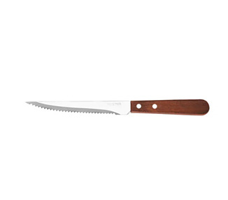 Steak Knife Wood Pakkawood Serrated Blade 12/Ctn