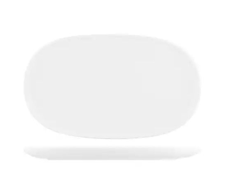 Moda Snow Oval Coupe Plate 405 x 240mm 3/Ctn