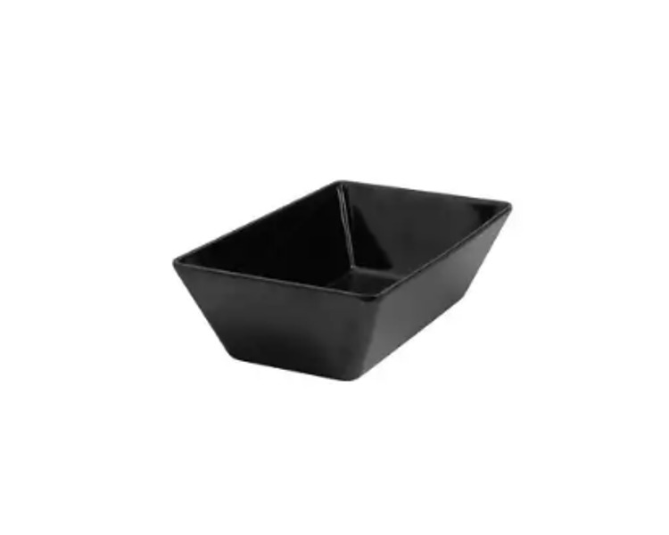 Melamine Rectangular Deep Dish Black 250 x 150 x 70mm 6/12