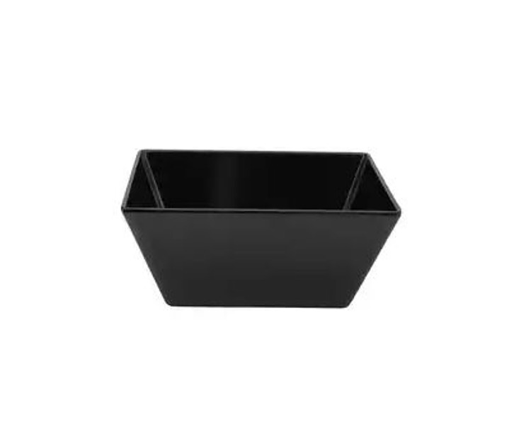 Melamine Square Bowl Black 240 x 240 x 100mm 3/12