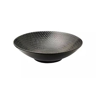 Luzerne Zen Round Bowl Black Swirl 240mm 4/12
