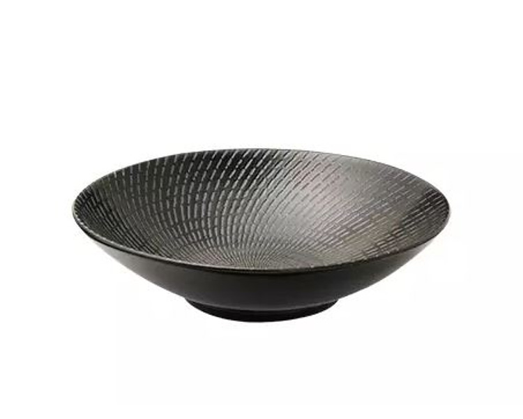 Luzerne Zen Round Bowl Black Swirl 240mm 4/12