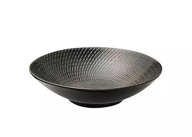 Luzerne Zen Round Bowl Black Swirl 240mm 4/12