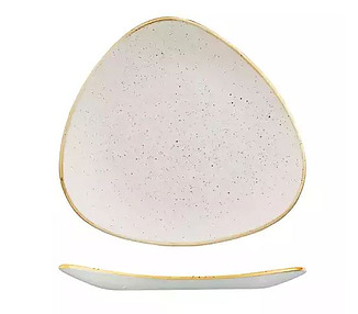 Churchill Stonecast Triangular Plate Barley White 311mm 6/Ctn
